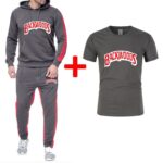 Backwoods men spring suits sportswear set mens clothing Hoodie + Pants 3 pieces sets plus size pattern 3XL Fitness clothing