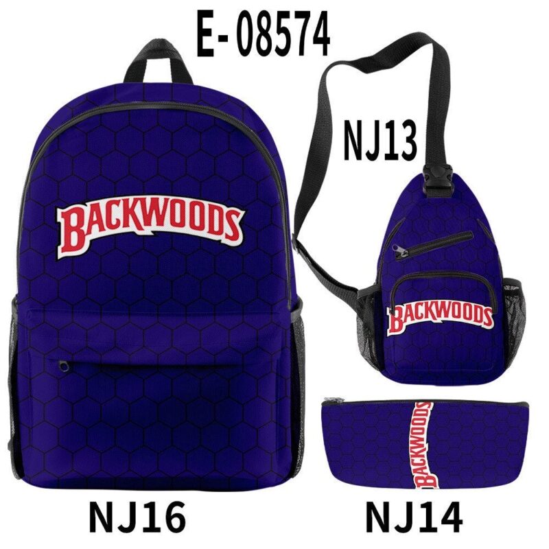 Backwoods Backpack Zipper Backpack & Shoulder Bag + Pencil Case Oxford Bag 3 PCS Set