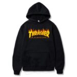 Thrasher  Casual Print Pullover Hoodies Male Fashion Letter Print Hooded Sweatshirt Couple Trend Street Tops