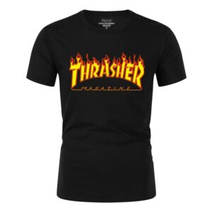 Thrasher 3D Printed T-Shirt Casual Sports Soft Texture Short-Sleeved T-Shirt Men's