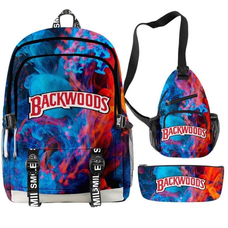 Backwoods 3D Printed Backpacks 3 Piece Set Boys Girls Teenager Laptop Oxford Waterproof Bags
