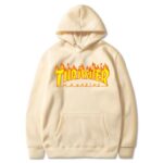 Thrasher Fashion Letter Print Hooded Sweatshirt Autumn Winter Trend Street Tops