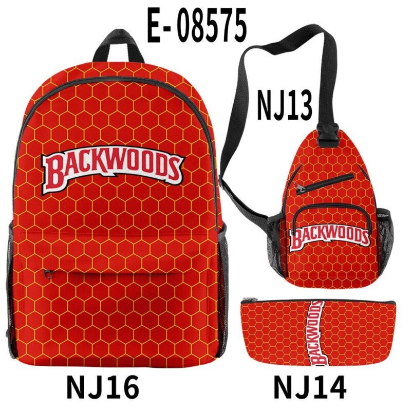 Backwoods Backpack Zipper Backpack & Shoulder Bag + Pencil Case Oxford Bag 3 PCS Set