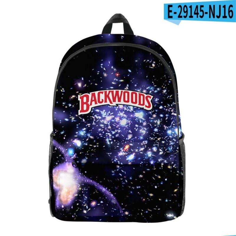 BACKWOODS Bag Cigar Starry Sky 3D Digital Color Printing Campus Student Backpack Laptop Bag Youth Casual Fashion Bag