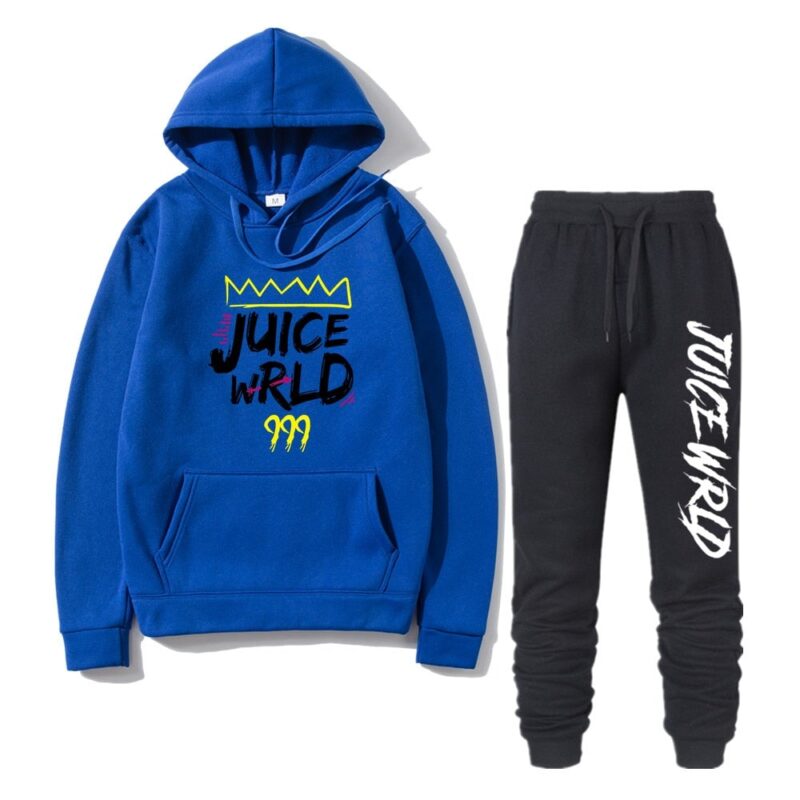 2 Pieces Sets Tracksuit Men Rapper Juice Wrld Hooded Sweatshirt pants Pullover Hoodie Sportwear Sweat Suit
