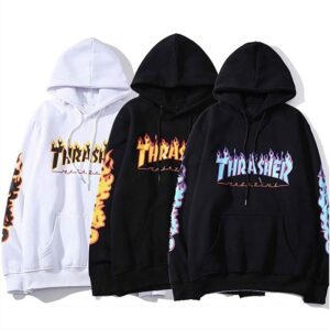 Thrasher Casual Hoodies Fashion Long Sleeve Flame Printed Couple Hoodies Sweatshirts S-4Xl