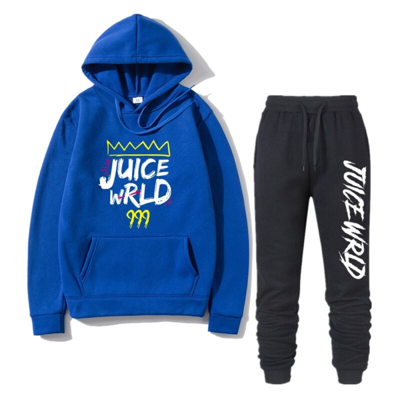 2 Pieces Sets Tracksuit Men Rapper Juice Wrld Hooded Sweatshirt pants Pullover Hoodie Sportwear Sweat Suit