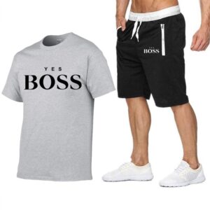 Funny Men T shirt+Beach Shorts Sets Summer Sportswear T-shirt streetwear