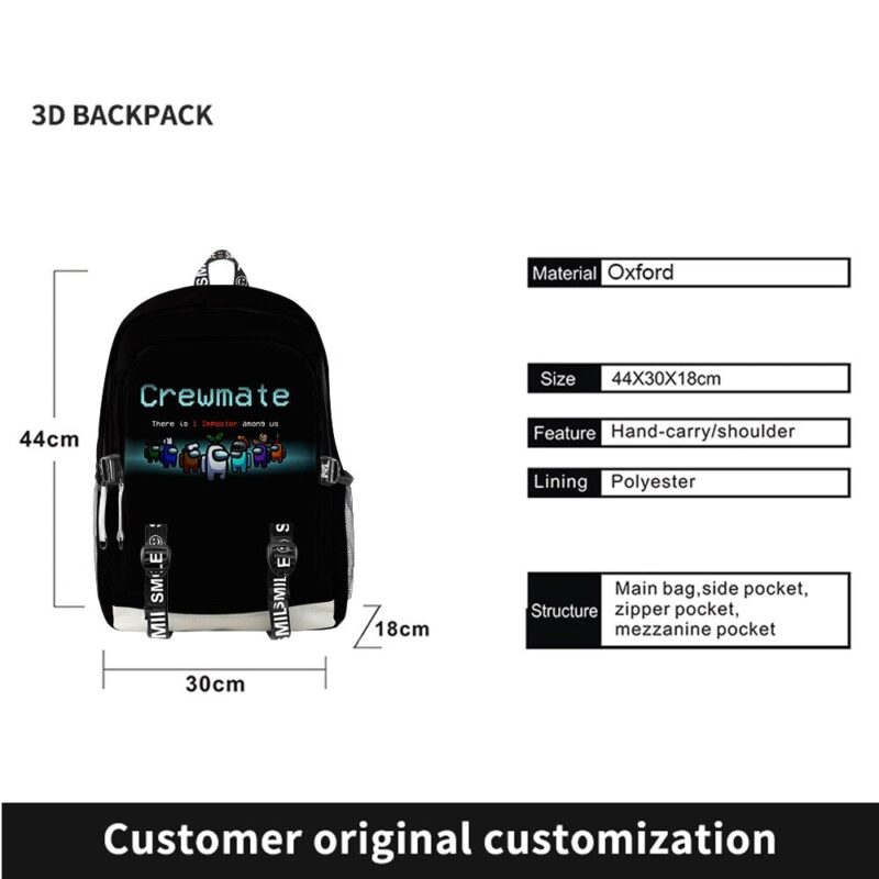 Backwoods 3D Printed Backpacks 3 Piece Set Boys Girls Teenager Laptop Oxford Waterproof Bags