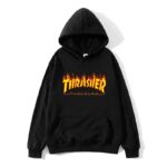 Thrasher Letter fire Printing Hoodies Sweatshirt Pullover Autumn Winter Unisex Casual Silm Fit Women Flame Printed Hooded