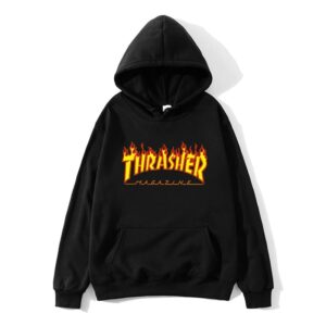 Thrasher Letter fire Printing Hoodies Sweatshirt Pullover Autumn Winter Unisex Casual Silm Fit Women Flame Printed Hooded