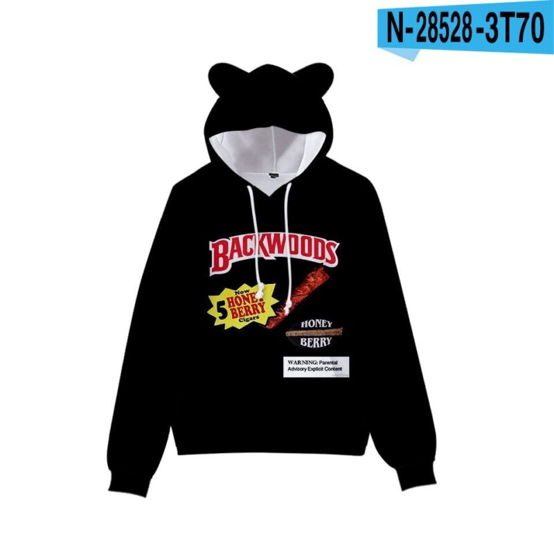 women backwoods Hoodie Girls backwood shirt Cartoon Element Cat ears Hoodie Personality Casual Children Long sleeved Pullover