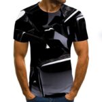 Summer fashion brand round neck T-shirt men 3d anime t-shirt cool beige white wolf head t shirt Harajuku tshirt Custom t-shirts