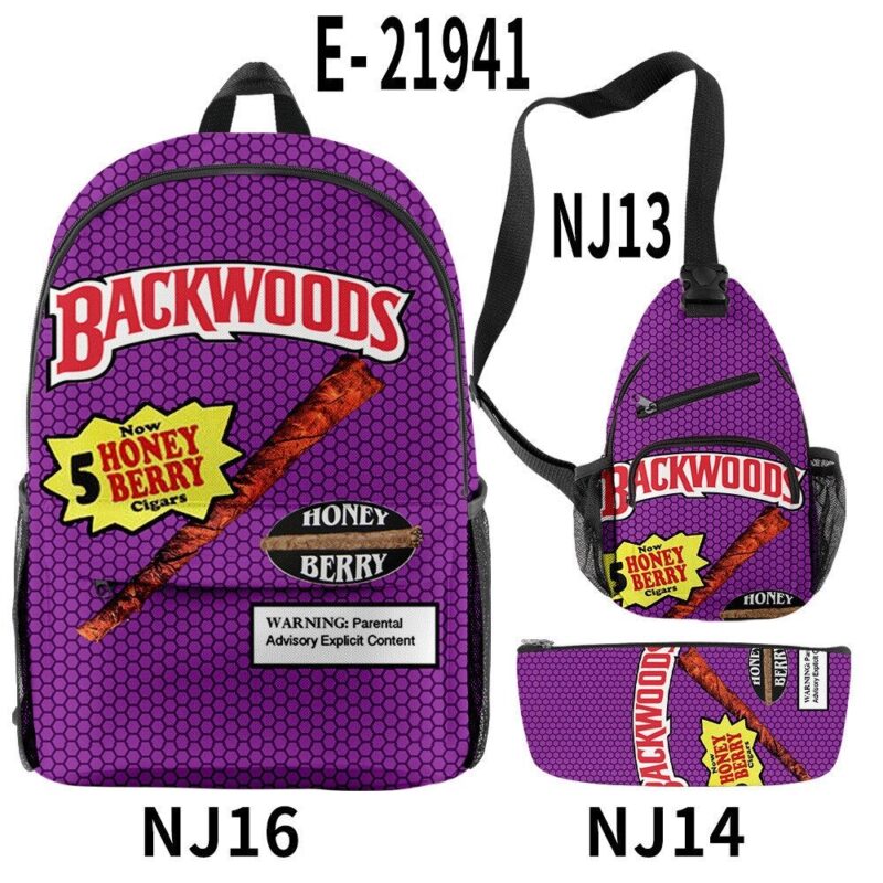 Backwoods Backpack Zipper Backpack & Shoulder Bag + Pencil Case Oxford Bag 3 PCS Set