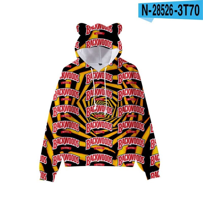women backwoods Hoodie Girls backwood shirt Cartoon Element Cat ears Hoodie Personality Casual Children Long sleeved Pullover