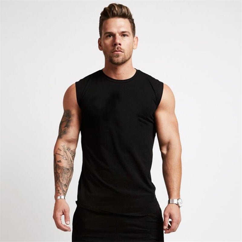 Gym Workout Sleeveless Shirt Tank Top Men Bodybuilding Clothing Fitness Mens Sportwear Vests Muscle Men Tank Tops