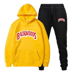 Backwoods Men's Set Fleece Hoodie Pant Thick Warm Tracksuit Sportswear Hooded Track Suits Male Sweatsuit Tracksuit