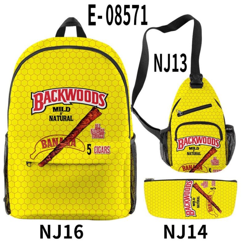 Backwoods Backpack Zipper Backpack & Shoulder Bag + Pencil Case Oxford Bag 3 PCS Set