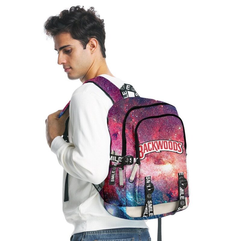 Backwoods Simple Multifunctional Backpack 3D Digital Color Printing Travel  School Bag