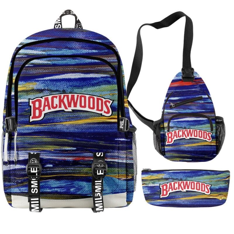 Backwoods 3D Printed Backpacks 3 Piece Set Boys Girls Teenager Laptop Oxford Waterproof Bags