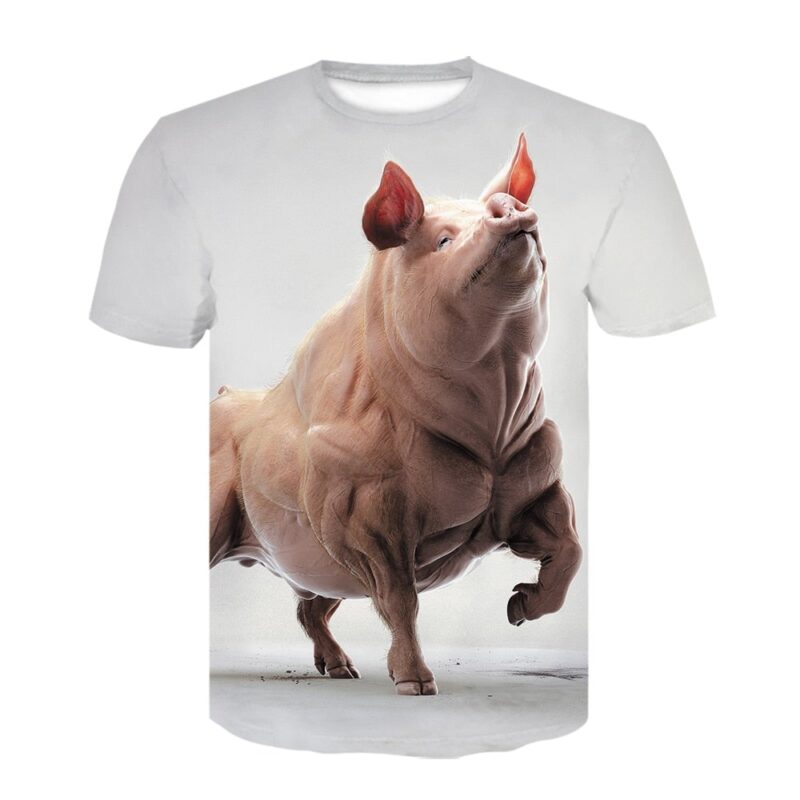 3D Muscle T Shirt Men Summer Short Sleeve Fitness Tee Cool Streetwear 3D Print Fake Muscle T-shirt