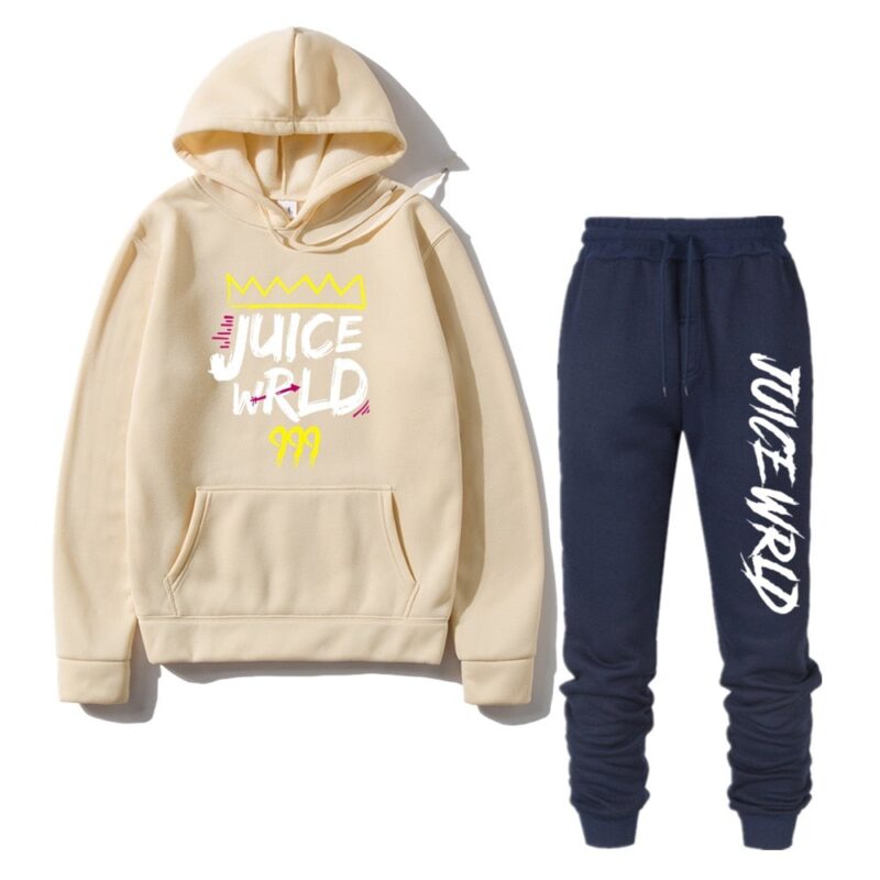 2 Pieces Sets Tracksuit Men Rapper Juice Wrld Hooded Sweatshirt pants Pullover Hoodie Sportwear Sweat Suit