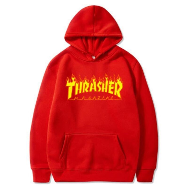 Thrasher  Casual Print Pullover Hoodies Male Fashion Letter Print Hooded Sweatshirt Couple Trend Street Tops