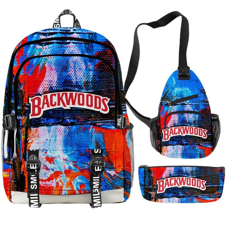 Backwoods 3D Printed Backpacks 3 Piece Set Boys Girls Teenager Laptop Oxford Waterproof Bags