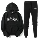 Woman Fashion Yes Boss Tracksuit 2 Piece Set Autumn Winter Pullover Hoodie+Pants Sports Suit Female Sweatshirt Sportswear Suit