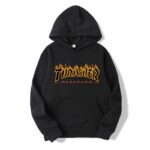 Thrasher Casual Print Pullover Hoodies Fashion Fire Flame Printing Hooded Sweatshirt Men and Women Street Couples Tops