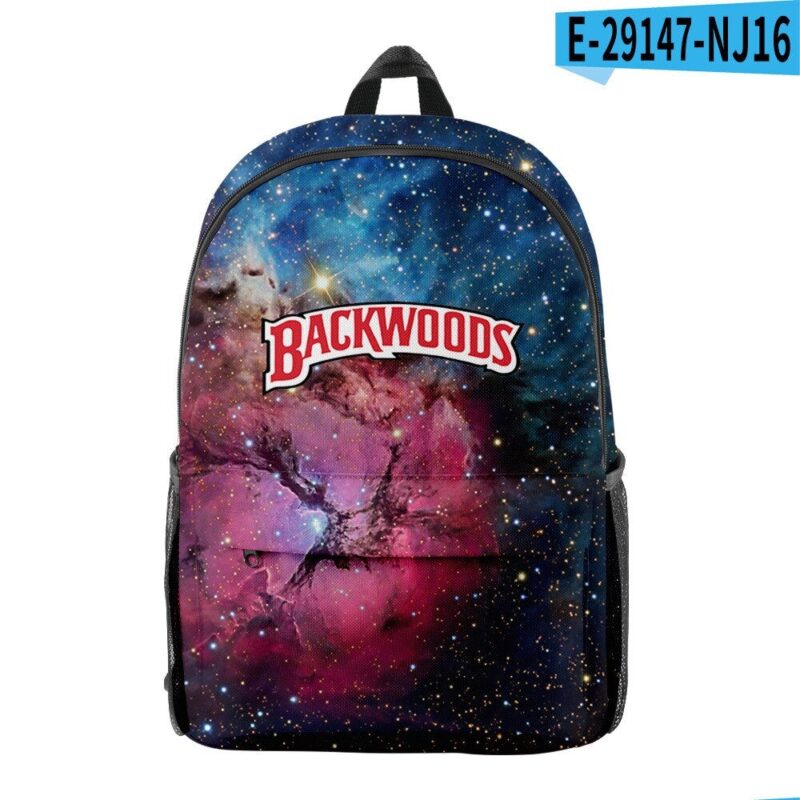 BACKWOODS Bag Cigar Starry Sky 3D Digital Color Printing Campus Student Backpack Laptop Bag Youth Casual Fashion Bag
