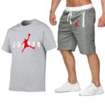 Jordan23  Men T shirt+Beach Shorts Sets Summer Jogging Pants T-shirt Sportswear streetwear