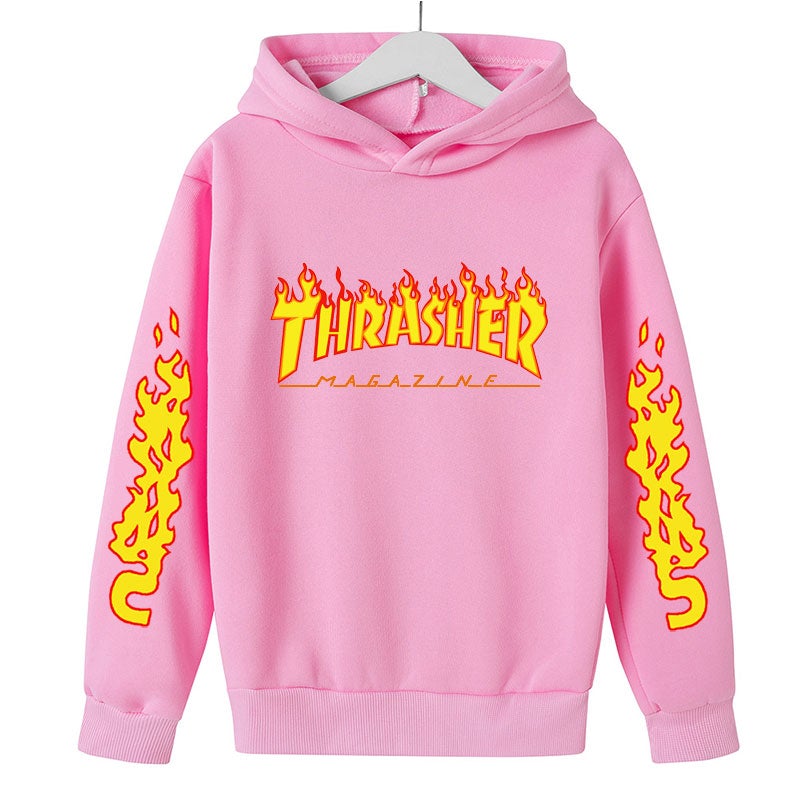 Thrasher Kids 3D Printing Hoodie Boys&Girls Spring Long Sleeve Hooded Sweatshirts Children's Clothing Hoodies Streetwear