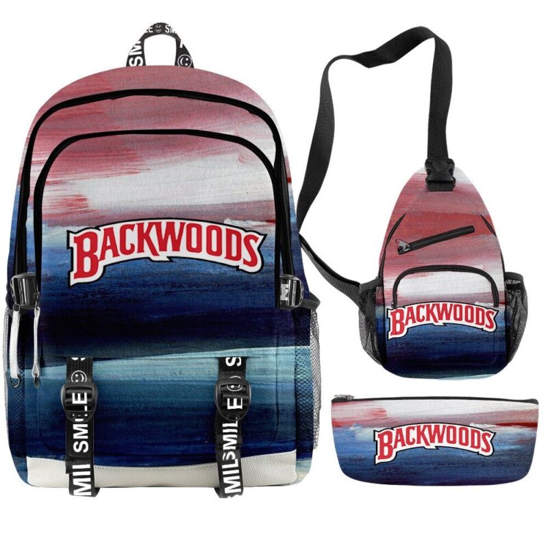 Backwoods 3D Printed Backpacks 3 Piece Set Boys Girls Teenager Laptop Oxford Waterproof Bags