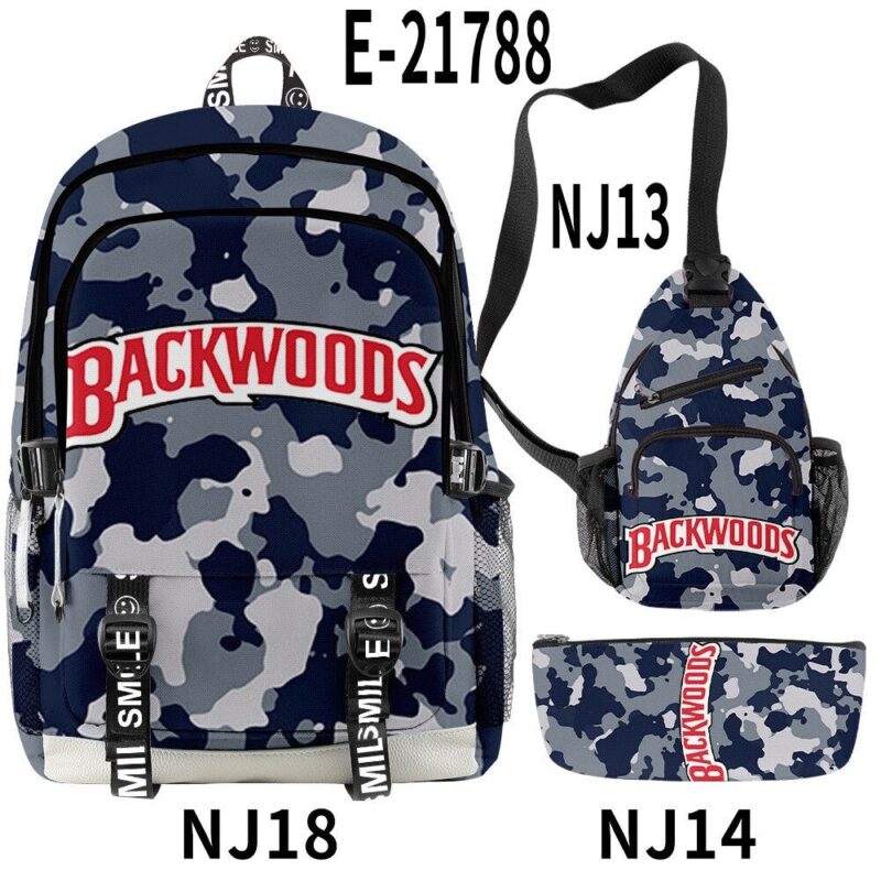 Backwoods Backpack Cool And Simple 3pcs Set With USB Charging