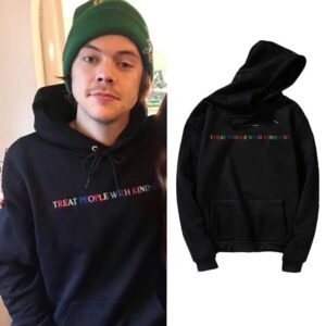 Winter Casual Harry Styles Treat People With Kindness Fashion Women Vintage Casual Punk Letter Hip Hop Hooded Sweatshirt
