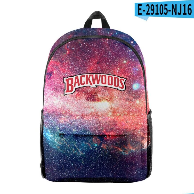 BACKWOODS Bag Cigar Starry Sky 3D Digital Color Printing Campus Student Backpack Laptop Bag Youth Casual Fashion Bag