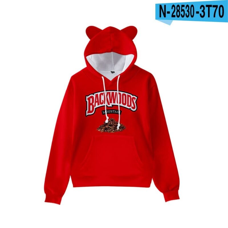 women backwoods Hoodie Girls backwood shirt Cartoon Element Cat ears Hoodie Personality Casual Children Long sleeved Pullover