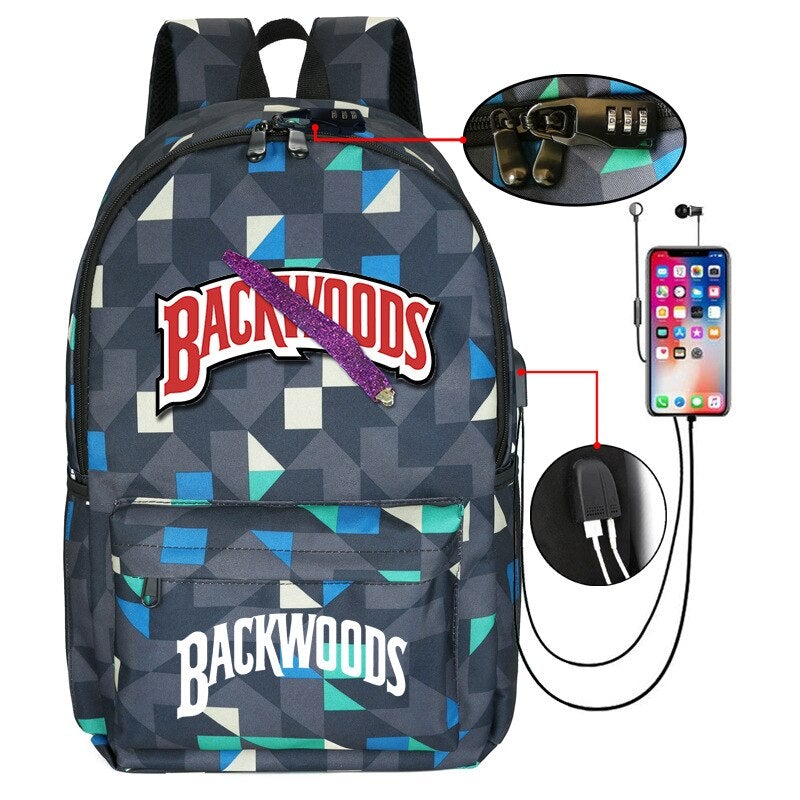 Backwoods Printed  Backpack Schoolbag Student Outdoor Travel Casual Bag Backpacks