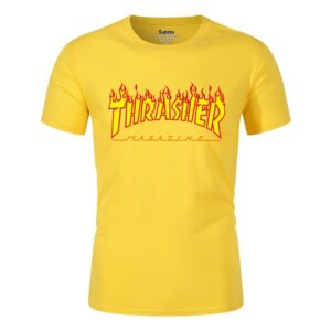 Thrasher 3D Printed T-Shirt Casual Sports Soft Texture Short-Sleeved T-Shirt Men's