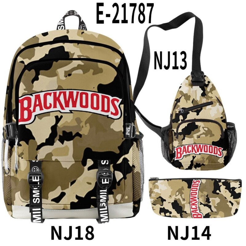 Backwoods Backpack Cool And Simple 3pcs Set With USB Charging