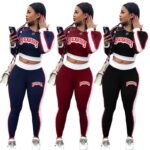 Sexy Women Sets Outfit Tracksuit Two Pieces Set Crop Top Pants Gym Fitness Workout Clothes for Women Sports Set
