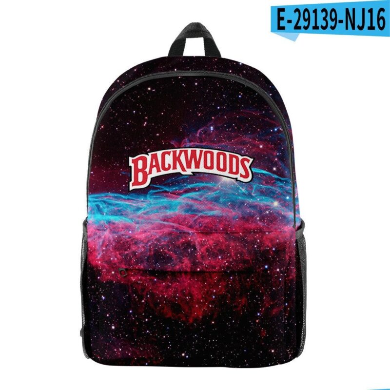 BACKWOODS Bag Cigar Starry Sky 3D Digital Color Printing Campus Student Backpack Laptop Bag Youth Casual Fashion Bag