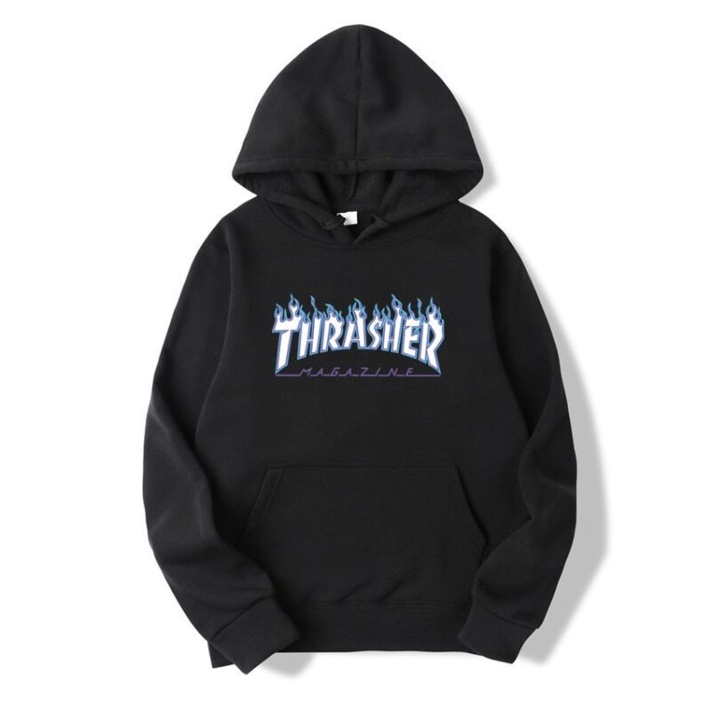 Thrasher  Casual Print Pullover Hoodies Male Fashion Letter Print Hooded Sweatshirt Couple Trend Street Tops