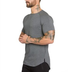 Fitness t shirt men fashion extend hip hop summer short sleeve t-shirt cotton bodybuilding muscle tshirt man