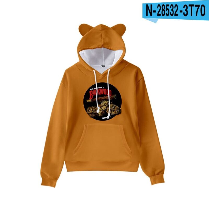 women backwoods Hoodie Girls backwood shirt Cartoon Element Cat ears Hoodie Personality Casual Children Long sleeved Pullover