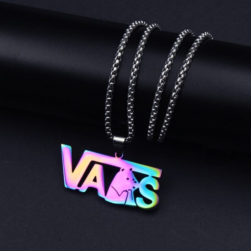 Thrasher Street Hip-Hop Rock Jewerly Men Women Stainless Steel Quenched Letter Magazine Flame Pendant Necklaces