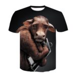 Men Summer Short Sleeve Fitness Tee Cool Streetwear 3D Print Fake Muscle T-shirt