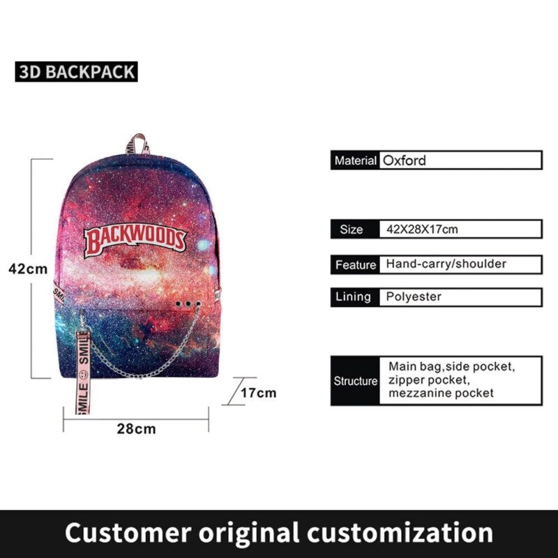 Backwoods Cigar Starry Sky Fashion 3D Cool And Simple Backpack