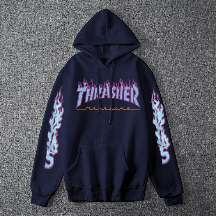 Thrasher Hoodies Casual Loose Hip Hop Sweatshirts Japan High Street Harajuku Hoodie Fashion